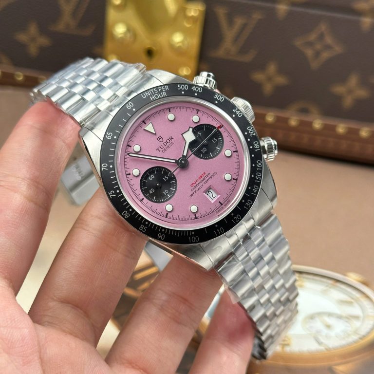 Tudor Black Bay Chronograph Copies Watches Pink Dial Metal Wire ZF Factory 41mm
