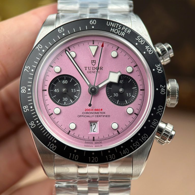 Tudor Black Bay Chronograph Copies Watches Pink Dial Metal Wire ZF Factory 41mm