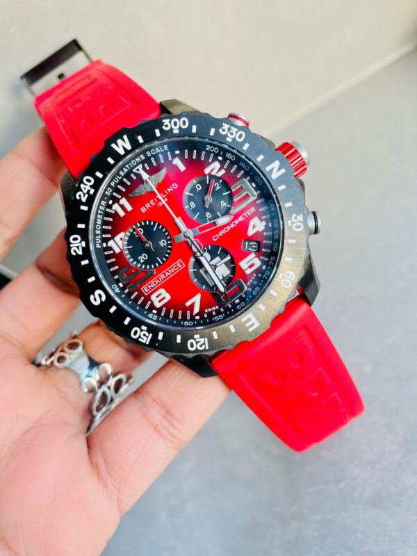 Endurance pro AAA 44mmIRONMAN REDBlack dial Red Rubber Strap quartz movement