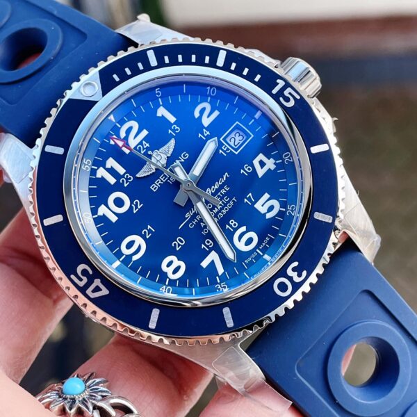 SuperOcean II 44mm GF 11 Best Edition Blue Dial on Blue Rubber Strap A2824