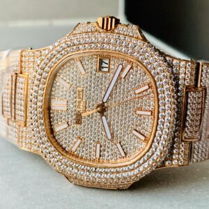 ICED Nautilus Jumbo 5711 RG TWF Full Paved Diamonds Dial Case and Bracelet A324