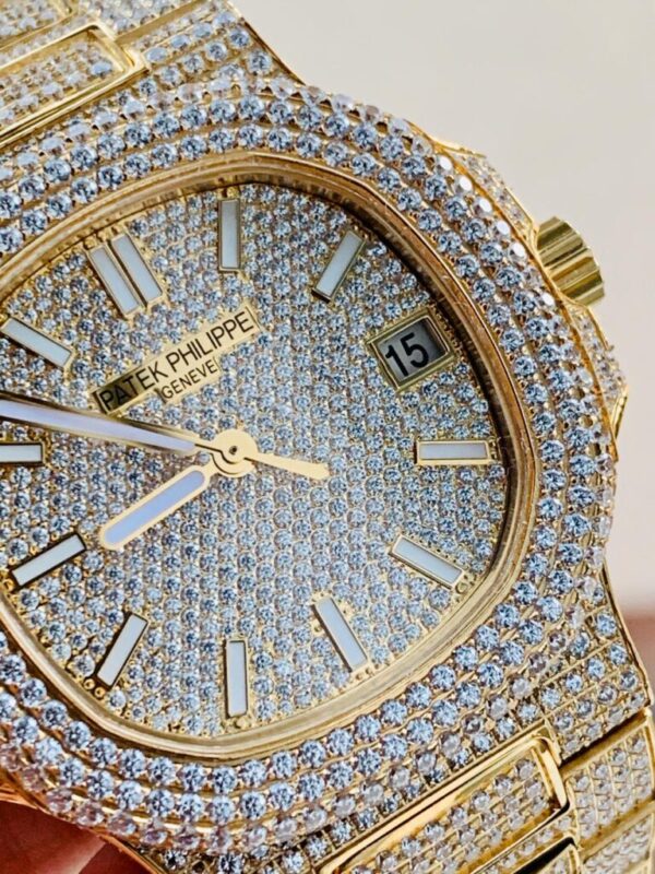 ICED Nautilus Jumbo 5711 YG TWF Full Paved Diamonds Dial Case and Bracelet A324