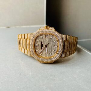 ICED Nautilus Jumbo 5711 YG TWF Full Paved Diamonds Dial Case and Bracelet A324