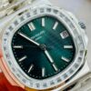 Nautilus 5711/1A PPF 1:1 Best Edition Green Textured Dial T Diamonds Bezel on SS Bracelet 324CS V4