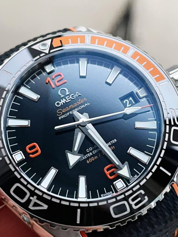 Planet Ocean 43.5mm SS VSF 11 Best Edition BlackOrange Bezel Black Dial on Black Nylon Strap A8900