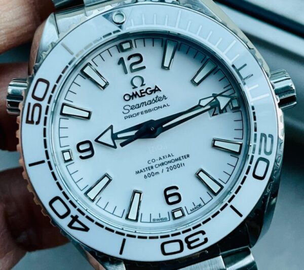 Planet Ocean Sea master 39.5mm White Real Ceramic VSF 11 Best Edition on SS strap A8906