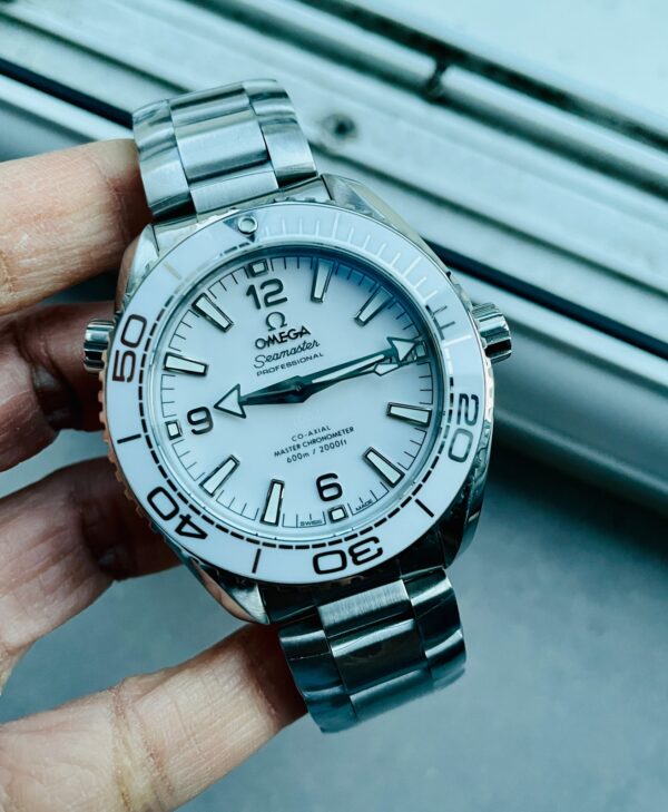 Planet Ocean Sea master 39.5mm White Real Ceramic VSF 11 Best Edition on SS strap A8906